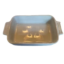 LE CREUSET  White Mini Baking Dish Casserole 5" x 7" Stoneware Small Rectangular