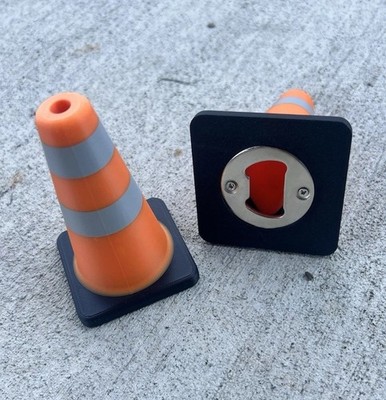 Construction Cone 3D Printed Bottle Opener Desk Decor Gift