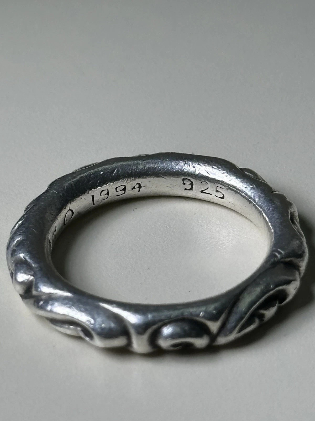 Solid Chrome Hearts Steeling Silver 925 Scroll Ba… - image 3