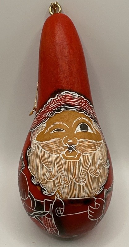 LUCUMA Santa Christmas Ornament Handmade In Peru 5”