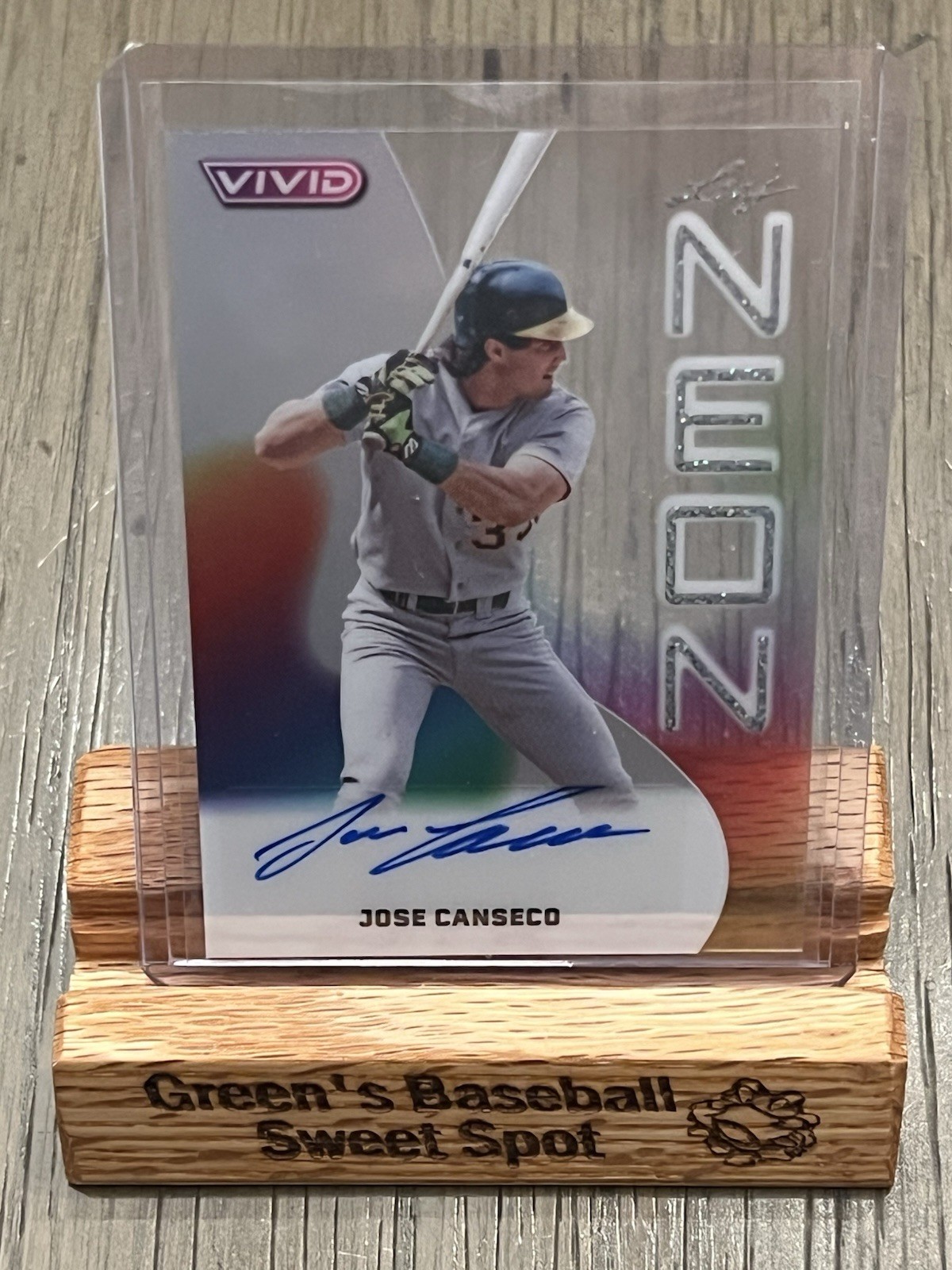2025 Leaf Vivid Baseball Jose Canseco Neon Auto 1/1 Oakland A’s view 1