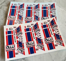 AW Aurora AFX HO Scale Custom Dodge Street Van Slot Car Decals Red/White/Blue