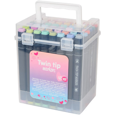 Twinmarker Set 48 Farben Dual Tip Marker Stifte Set Zeichnen Manga Design Koffer