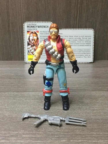 1986 GI JOE MONKEYWRENCH v1 100% Complete w/ File Card Hasbro ARAH Vintage