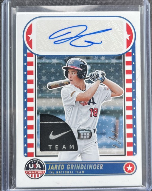 JARED GRINDLINGER 2025 USA BASEBALL STARS & STRIPES SSP PATCH AUTO 1/1 NIKE TAG