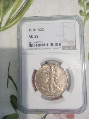 1936 Walking Liberty Half Dollar Ngc Au 58 Buy Now $69.00 Free Shipping