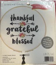 Dimensions: Cross Stitch Kit - Thankful, Grateful, Blessed NEW Craft needlepoint