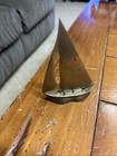 Vintage solid  Brass Sail Boat Paperweight Figurine 4.125" Tall 5.5 grams — photo 1