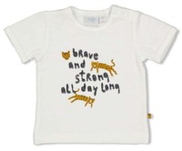 "T-Shirt Kurzarm Aus Bio Bw Jersey Slub Garn In Weiß Mit Tiger Print Von Feetje \""