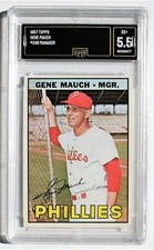 1967 TOPPS BASEBALL CARD #248  GENE MAUCH / PHILLIES MANAGER  GRADED 5.5  EX+