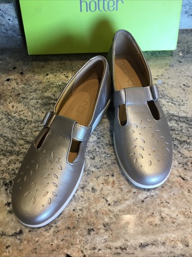Hotter Sunset Nickel Metallic Leder Ausschnitt Detail Größe 7 Standard Neu ohne Karton - Bild 22 von 24