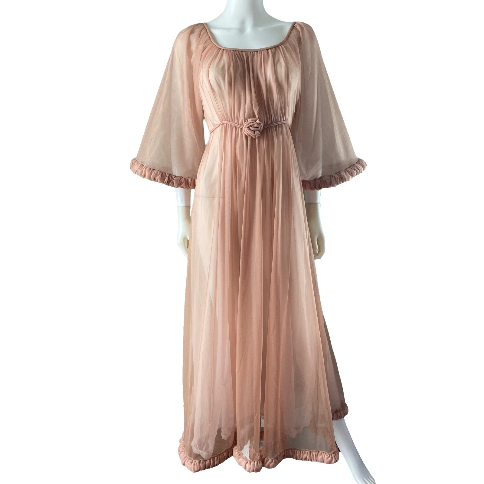 Chiffon Regular Size 1960s Vintage Dresses for Women