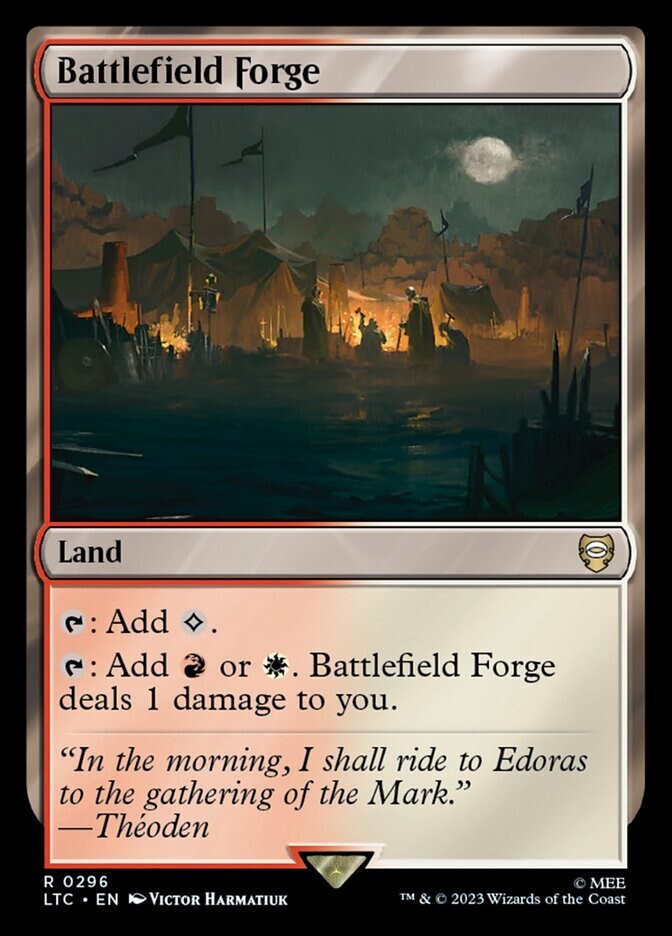 Battlefield Forge 0296 Non Foil Rare LOTR Commander MTG Near Mint
