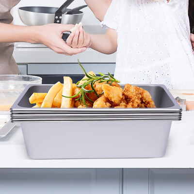 6 Pack 6'' Deep Stainless Steel Steam Table Pans Hotel Food Prep Pan Full Size