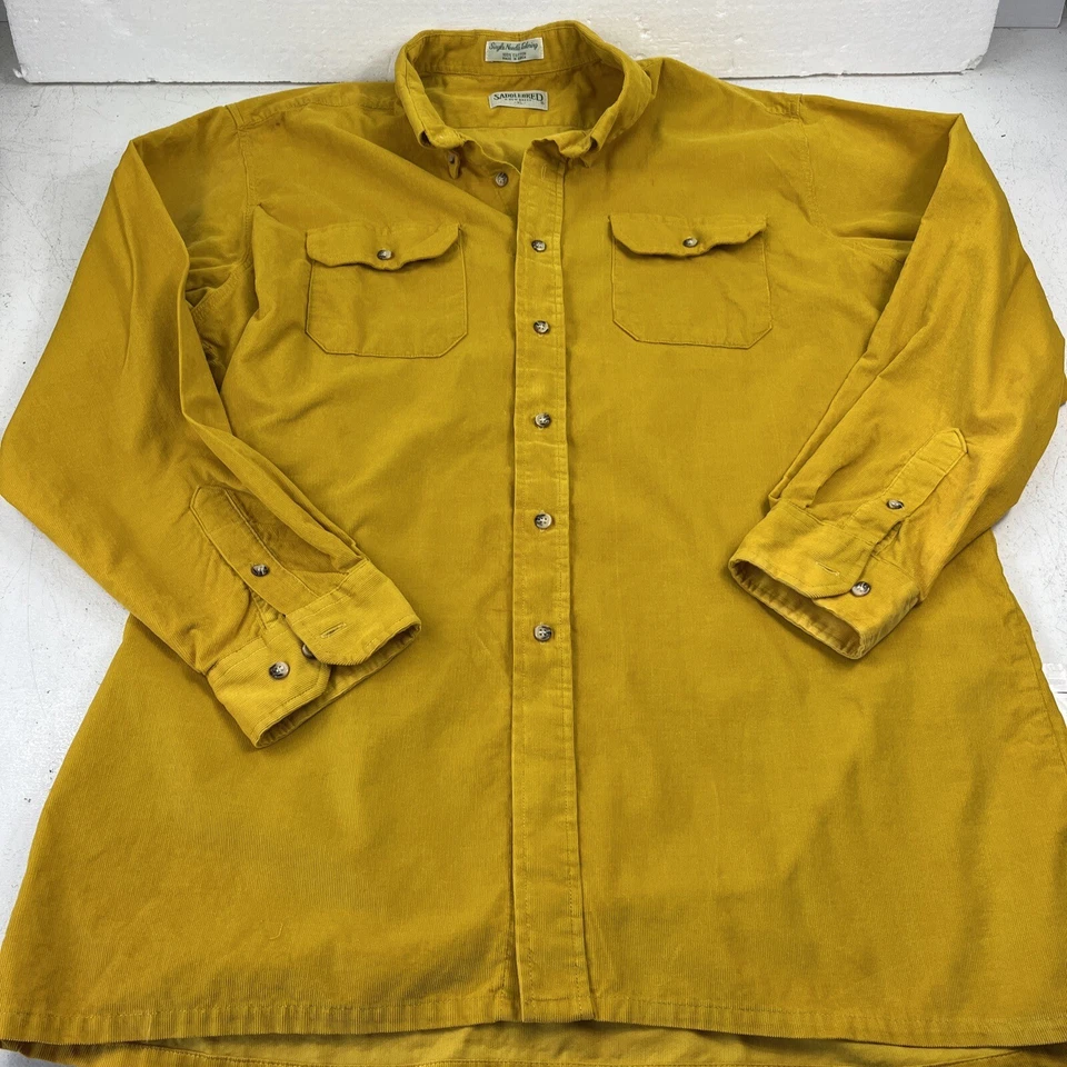 Vintage Saddlebred A New Breed Cordory Gold. Size XL. Some Damage. Button Up - Image 2 of 4