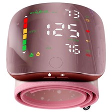 LED Wrist Blood Pressure Monitor Rechargeable Broadcast Heart Rate Monitor Pink