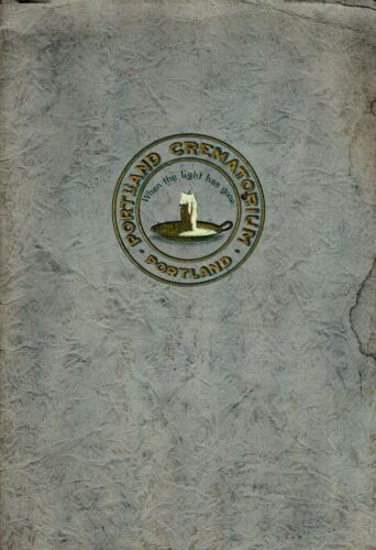 1922 Portland, OR Crematorium Mortuary Book, Photos, Prices, 32p. Sellwood