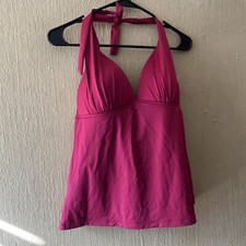 Tankini Swimming Top Sz L Mossimo pink halter pushup swimsuit molded cup