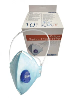 10 x Dräger X-Plore 1720 V FFP2 NR D, CoolMAX-Ventil, 3951084 Feinstaub Maske