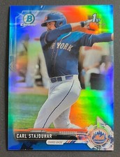 Carl Stajduhar 2017 Bowman Draft Chrome BLUE REFRACTOR BDC-179 /150 METS