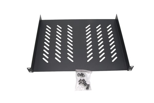 Universal Rack Tray Mount 19" 1U Shelf, 14" (350mm) Deep, No Lip, Black lot - Picture 5 of 6