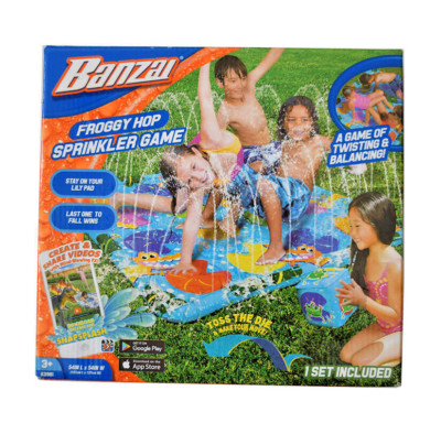 NEW Banzai Froggy Hop Sprinkler Game Outdoor Water Game Pad 54'' X 54'' Ages 3+