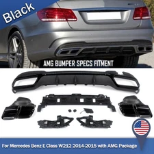 REAR BUMPER DIFFUSER W/ TIPS FOR MERCEDES E CLASS W212 2014-2015 SEDAN E63 LOOK