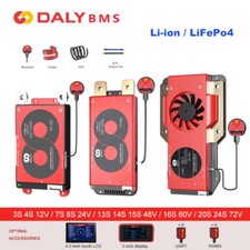 Daly Smart BMS LiFePo4 Li-Ion 4S 12V 8S 24S 72V 48V 16S 20S 40A-500A BT BMS lot