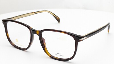 David Beckham DB1017 086 Dark Havana Rectangle Mens Eyeglasses 53mm
