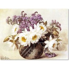 Paul De Longpre Flower Tile Mural PT22789. 48 x 36 (12) 12x12 tiles