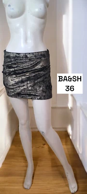 Ba&Sh Taille 36 Superbe mini jupe en velours doré modèle Gloire - Photo 1/4