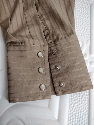 Wrangler Western Cowboy Tan Long Sleeve Pearl Snap Button Up Shirt Men's Sz XXL - Picture 7 of 14