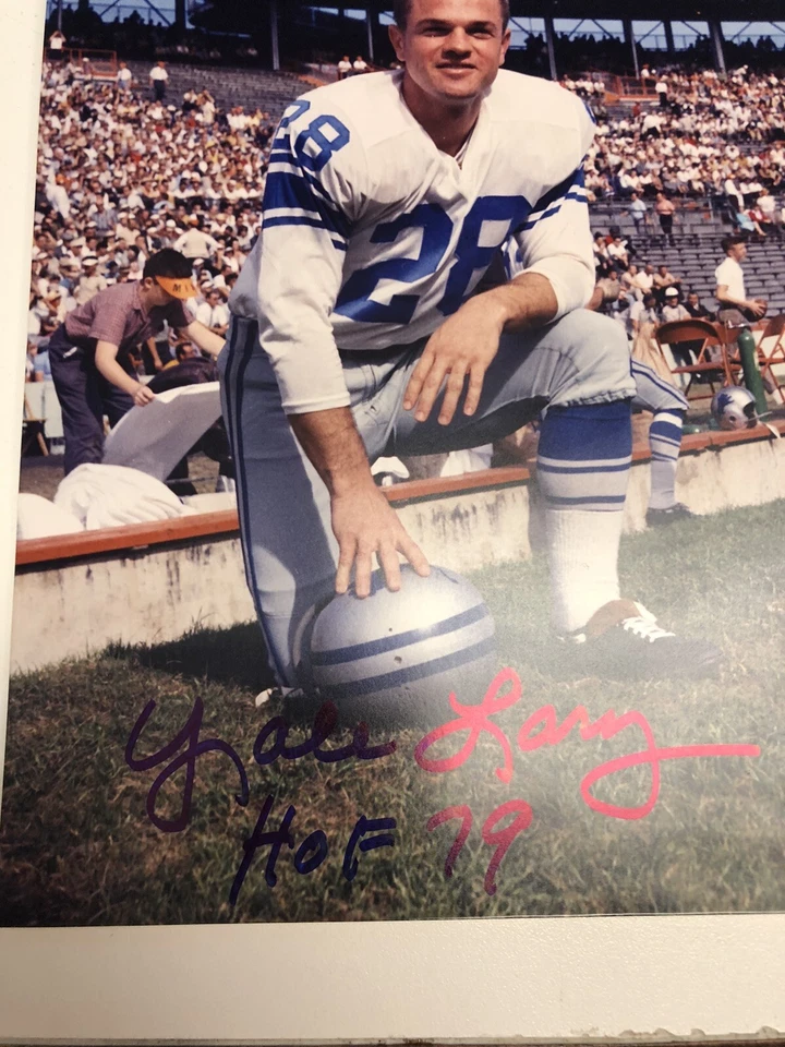 Yale Larry HOF Detroit Lions 8x10 Autographed Photo JSA Signature Signed - Image 2 of 4