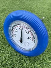 LARGE CLEAR FACE FLOATING WATER TEMPERATURE GAUGE WITH NYLON TIE CORD BLUE
