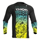 Thor Sector Atlas Black and Acid Green MX Off-Road Jersey Men's Sizes SM - 3X