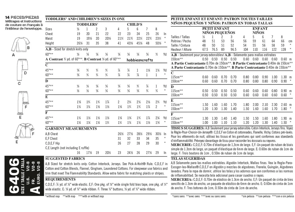 NEW LOOK 6406 CHILDREN'S SEPARATES Easy Sewing Pattern Ages 6 months - 8 years - Image 2 of 4