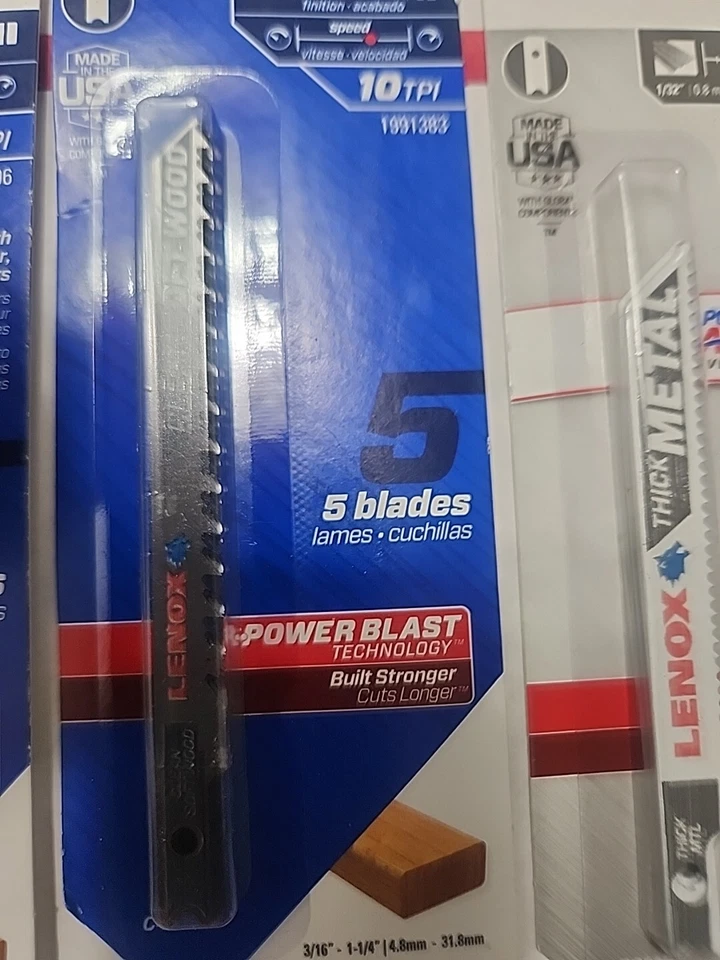 6 pacotes de 5 lâminas de serra de rolar Lennox. Madeira/metal 6,10,14,18,24,32TPI - Imagem 3 de 4