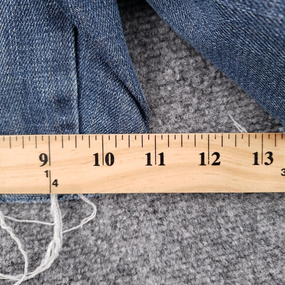 Pantalones cortos Madewell para mujer 28 azules tiro bajo lavado medio desgastado cremallera mosca denim Foto 3 de 4