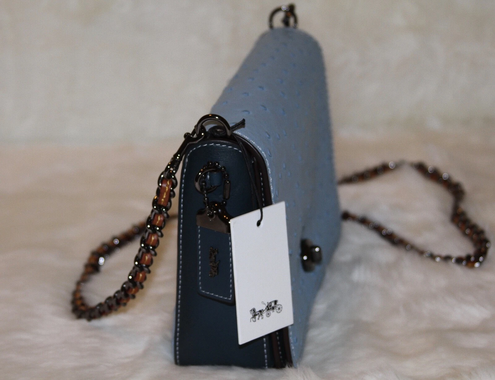 ? Borsa a tracolla Coach 1941 originale struzzo Dinky 24 borsa a mano limitata $1800