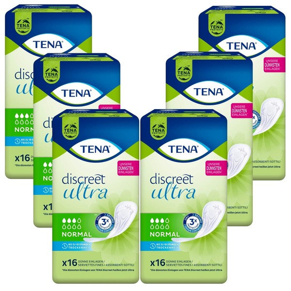 Tena Discreet Ultra Slipeinlagen 6X16 StüCk Inkontinenz Normal 3 Fach 12H Schutz-image