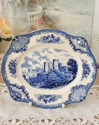 Vintage JOHNSON BROS  Old Britain Castles Blue    Servierplatte, England, 26 × 2