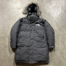 THE NORTH FACE HYVENT McMurdo DOWN PARKA PELLICCIA GRIGIO SCURO UOMO TAGLIA XL PESANTE