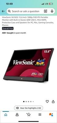 ViewSonic VA1655 15.6 inch Widescreen LCD Monitor