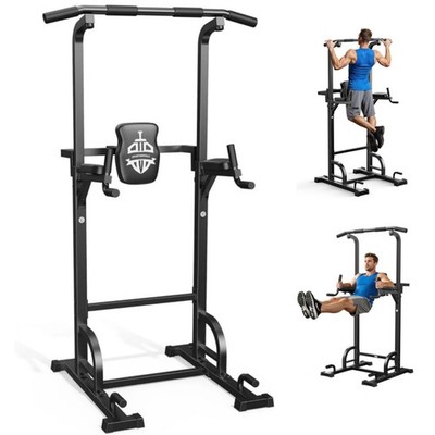 450LBS Capacity Power Tower - Adjustable Height Dip Station Pull-Up Bar Home Gym