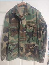 Military Jacket Small Short Green Woodland Camo Shirt Coat Army 8415-01-184-1323