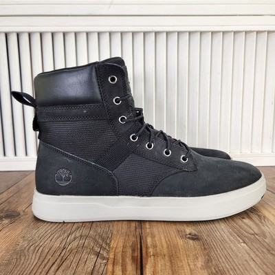 Timberland Davis Square Leather Chukka Boots Mens Sz 10 Black Nubuck Ankle A7425