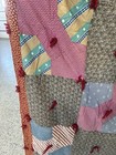 Vintage Bow Tie Patchwork Quilt Multi Color Cotton Back Knot Folk Art 62x68 — photo 2