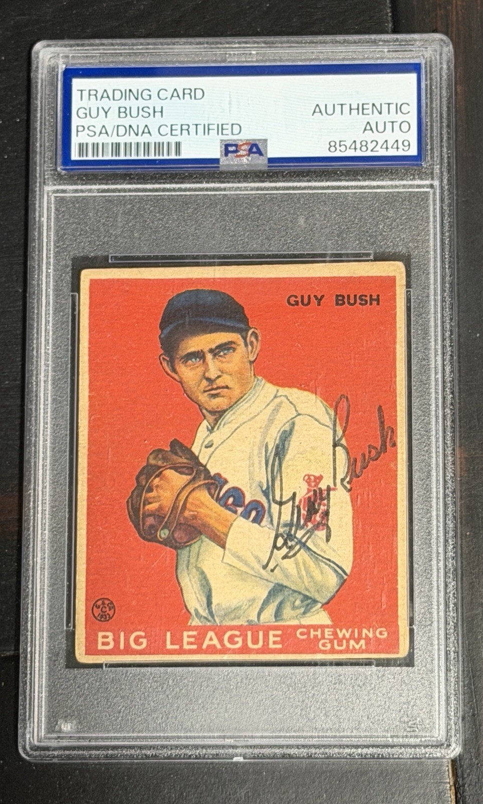 1933 Goudey Guy Bush Signed #67 PSA view 1
