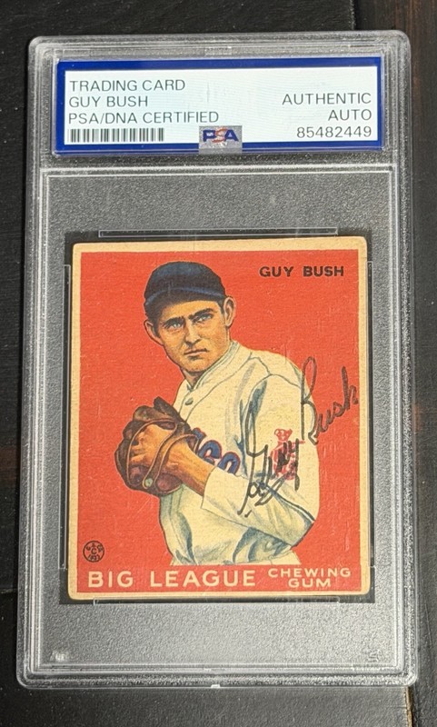 1933 Goudey Guy Bush Signed #67 PSA