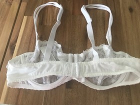 Aubade  Underwired Half Cup Bra white EF14  SHEER LACE UK 30D NEW